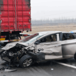 Car Hit By a Commerical Vehicle